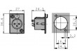 XLR Zdířková zásuvka pro montáž na panel 4 Zdířková zásuvka pro montáž na panel P Pájecí připojení Černá