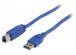 Kabel USB 3.0, zástrčka USB A - zástrčka USB B, 2,00 m, modrý