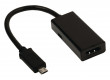 MHL redukční kabel, 11-pin zástrčka USB micro B - výstup HDMI + zásuvka USB micro B, 0,20 m, černý