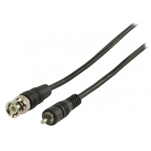 Video kabel s konektory RCA zástrčka - BNC zástrčka 1,00 m černý