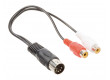 Redukční audio kabel DIN, 5pin zástrčka DIN - 2× zásuvka RCA, 0,20 m, černý