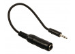 Redukční stereo audio kabel s jackem, zástrčka 3,5 mm - zásuvka 6,35 mm, 0,20 m, černý