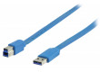 Flat USB 3.0 A hane till USB 3.0 B hane-kabel 2.00 m