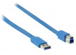 Flat USB 3.0 A hane till USB 3.0 B hane-kabel 2.00 m