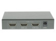 2portový HDMI rozbočovač, HDMI vstup – 2x HDMI výstup, tmavě šedý
