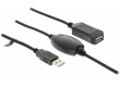 Aktivní prodlužovací kabel USB2.0, černý, 20m