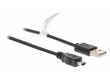 Kabel USB 2.0, zástrčka A - mini 5-pin zástrčka, 2m, černý