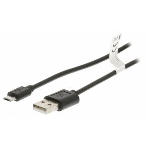 Kabel USB 2.0 Azástrčka - MicroB zástrčka Černá