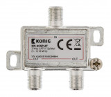 2cestný rozbočovač CATV F, 5 – 1 218 MHz