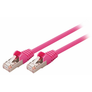 SF/UTP CAT5e síťový kabel zástrčka – zástrčka 1.00 m růžový