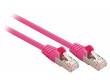SF/UTP CAT5e síťový kabel zástrčka – zástrčka 1.00 m růžový