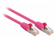 SF/UTP CAT5e síťový kabel zástrčka – zástrčka 1.50 m růžový