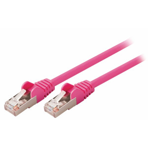 SF/UTP CAT5e síťový kabel zástrčka – zástrčka 15.0 m růžový