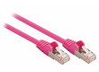 SF/UTP CAT5e síťový kabel zástrčka – zástrčka 15.0 m růžový