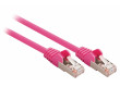 SF/UTP CAT5e síťový kabel zástrčka – zástrčka 20.0 m růžový