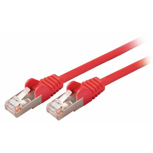 SF/UTP CAT5e síťový kabel zástrčka – zástrčka 1.00 m červený