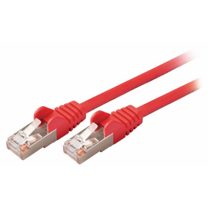 SF/UTP CAT5e síťový kabel zástrčka – zástrčka 10.0 m červený