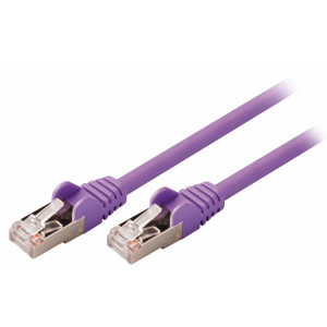 SF/UTP CAT5e síťový kabel zástrčka – zástrčka 30.0 m fialový