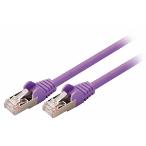 SF/UTP CAT5e síťový kabel zástrčka – zástrčka 5.00 m fialový