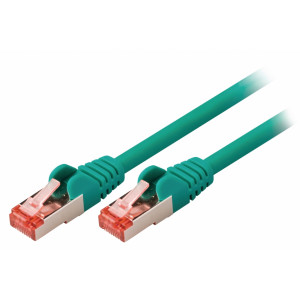 SF/FTP CAT6 síťový kabel zástrčka – zástrčka 20.0 m zelený