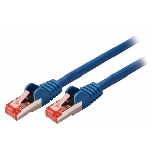 SF/FTP CAT6 síťový kabel zástrčka – zástrčka 30.0 m modrý