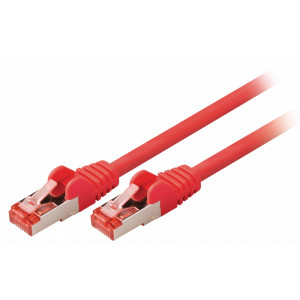 SF/FTP CAT6 síťový kabel zástrčka – zástrčka 0.25 m červený