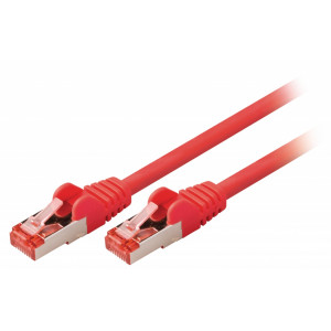 SF/FTP CAT6 síťový kabel zástrčka – zástrčka 10.0 m červený