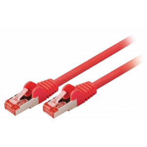 SF/FTP CAT6 síťový kabel zástrčka – zástrčka 15.0 m červený