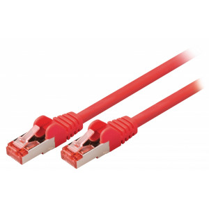 SF/FTP CAT6 síťový kabel zástrčka – zástrčka 20.0 m červený