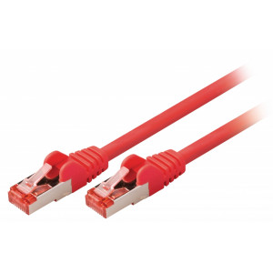 SF/FTP CAT6 síťový kabel zástrčka – zástrčka 5.00 m červený