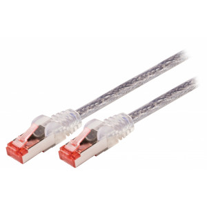 SF/FTP CAT6 síťový kabel zástrčka – zástrčka 0.15 m transparent