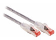 SF/FTP CAT6 síťový kabel zástrčka – zástrčka 0.15 m transparent