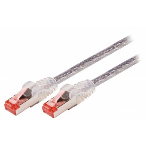 SF/FTP CAT6 síťový kabel zástrčka – zástrčka 1.50 m transparent