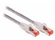 SF/FTP CAT6 síťový kabel zástrčka – zástrčka 1.50 m transparent