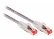 SF/FTP CAT6 síťový kabel zástrčka – zástrčka 15.0 m transparent