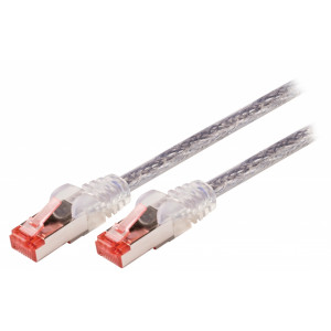 SF/FTP CAT6 síťový kabel zástrčka – zástrčka 2.00 m transparent