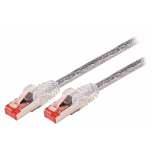 SF/FTP CAT6 síťový kabel zástrčka – zástrčka 3.00 m transparent