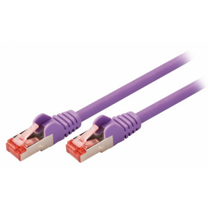 SF/FTP CAT6 síťový kabel zástrčka – zástrčka 1.00 m růžový