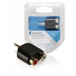 Stereo Audio Adaptér 3.5mm Zástrčka - 2x CINCH Zásuvka Antracit