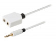 Stereo Audio Kabel 3.5mm Zástrčka - 2x 3.5mm Zásuvka 0.20 m Bílá