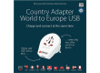 Cestovní Adaptér Svět na Evropa USB Zemněný