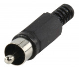 RCA plug with cable protector black