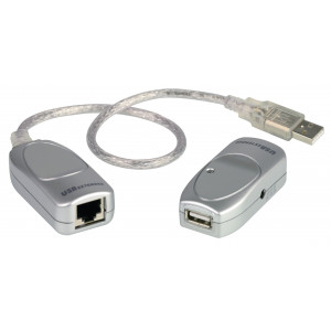 Kabel USB 2.0 USB A Zástrčka / RJ45 Zásuvka - RJ45 Zásuvka / USB A Zásuvka 60 m Šedá