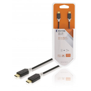 Kabel USB 2.0 USB-C Zástrčka - USB-C Zástrčka 1.00 m Antracit