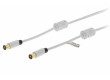 Koaxiální Kabel 100 dB Koax Zástrčka - Koax Zásuvka 2 m Bílá