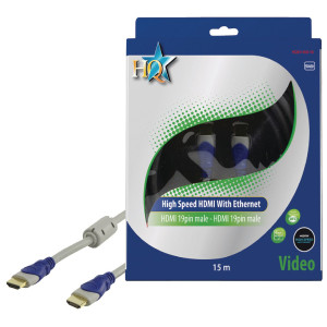 KABEL HDMI - HDMI vysokorychlostní + ethernet 15m - BLISTR