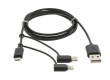 3 v 1 Synchronizační a Nabíjecí Kabel USB A Zástrčka - Micro B Zástrčka 1 m Černá