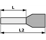 Dutinka pro zakončení vodiče Modrá 2.5 mm²/12 mm