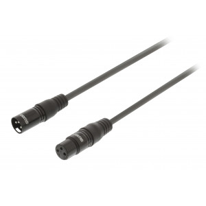 XLR Stereo Kabel XLR 3kolíkový Zástrčka - XLR 3kolíkový Zásuvka 0.50 m Tmavě Šedá