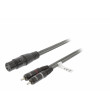 XLR Stereo Kabel XLR 3kolíkový Zásuvka - 2x CINCH Zástrčka 3.0 m Tmavě Šedá